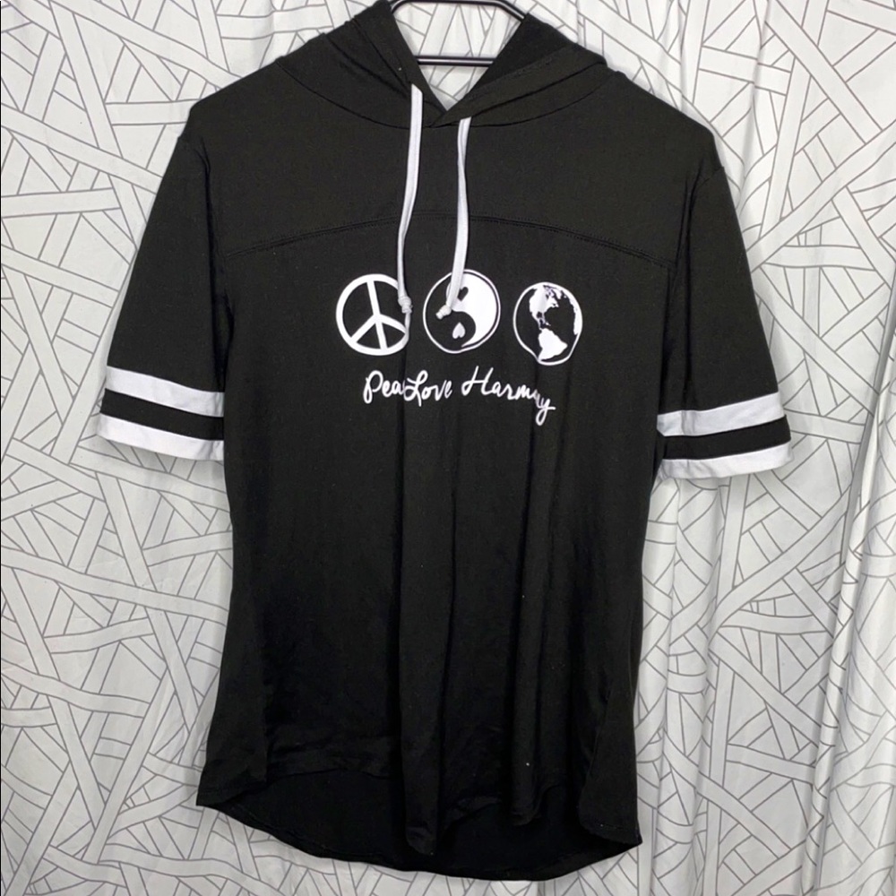 Black peace hoodie (sleeveless)
